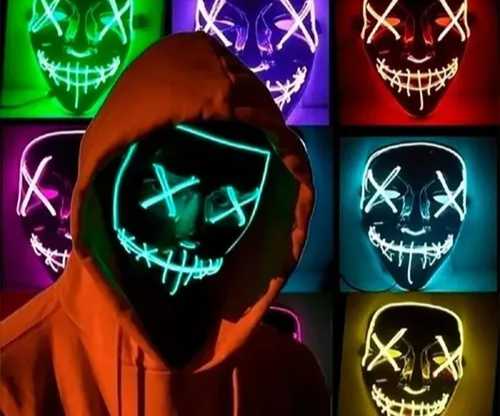 Máscara Led De Halloween Que Brilla En La Oscuridad